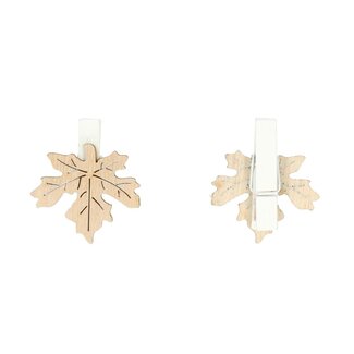 4A Lichtbruine Blad Knijper Decoratie | Lengte 3.5 centimeter | Per 36 knijpers