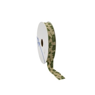 4A Dark green ribbon with leaf | Width 15 millimetre | Length 15 metre | Per roll