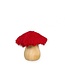 Rode Paddenstoel Decoratie met Katoen | Diameter 3 centimeter | Lengte 7 centimeter | Per 4 paddenstoelen