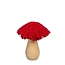 Rode Paddenstoel Decoratie met Katoen | Diameter 3 centimeter | Lengte 11 centimeter | Per 4 paddenstoelen