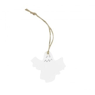 4A Witte Spook Hanger Decoratie | Diameter 5 centimeter | Hoogte 5.5 centimeter | Per 24 hangers