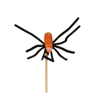 4A Oranje Zwarte Spin Bijsteker | Spin 5 centimeter | Lengte bijsteker ± 50 centimeter | Per 25 bijstekers