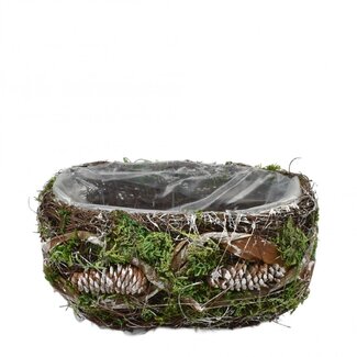 4A Bruine Salim Bloempot Plantenbak | Lengte 19 centimeter | Breedte 11 centimeter | Hoogte 10 centimeter | Per 2 plantenbakken