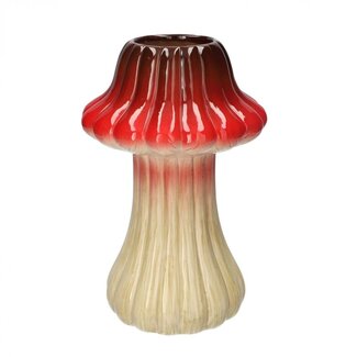 4A Bordeauxrode Paddenstoel Vaas | Diameter 8 - 18 centimeter | Hoogte 28.5 centimeter | Per vaas