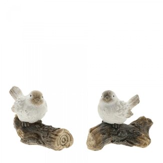 4A Brown Decorative Bird on Stump Figurine Assortment | Length 13 centimeter | Width 6 centimeter | Height 11.5 centimeter | Per 6 figurines