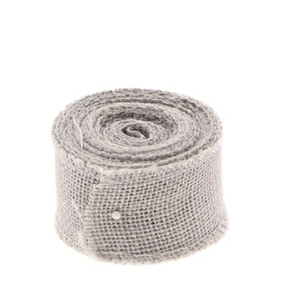 4A Jute Lint | Kleur: Donkergrijs | Breedte 50 millimeter | Lengte 5 meter | Per rol