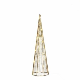 4A Kerstboomvorm LED Kegel | Kleur: Champagne | 20 Lampjes | Hoogte 50 centimeter | Kerst Decoratie | Per 6 LED kegels
