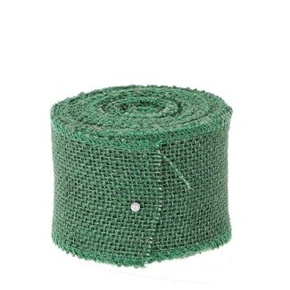 4A Jute Lint | Kleur: Donkergroen | Breedte 50 millimeter | Lengte 5 meter | Kerst Decoratie | Per rol