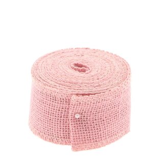 4A Jute Lint | Kleur: Roze | Breedte 50 millimeter | Lengte 5 meter | Per rol