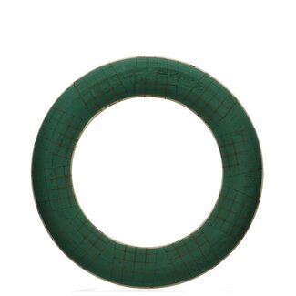 4A Steekschuim Basis Krans met houten ondergrond | Kleur: Groen | Diameter 55 centimeter | Per 2 kransen