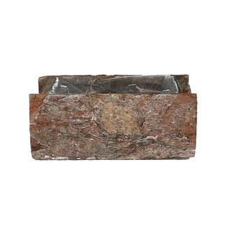 4A Berkenhouten Bloembak Plantenbak | Kleur: Donkerbruin | Lengte 20 centimeter | Breedte 11 centimeter | Hoogte 9 centimeter | Per 4 plantenbakken