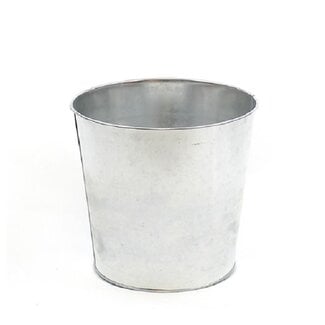 4A Silberfarbener Zink-Blumentopf Pflanzgefäß | Durchmesser 20.5 centimeter | Höhe 19 centimeter | Pro 8 Blumentöpfe