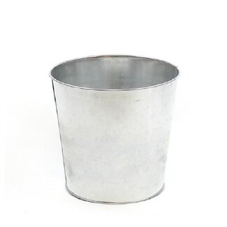 4A Zinken Bloempot Plantenpot | Kleur: Zilverkleurig | Diameter 20.5 centimeter | Hoogte 19 centimeter | Per 8 bloempotten