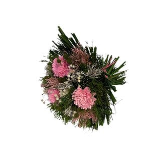 MyFlowers Dried Flower Bouquet “Mallorca Pink” | Length ± 20 centimetre | With pink and white flowers | Per bouquet