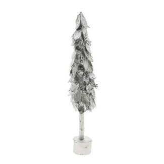 4A Berkenhouten Kerstboom | Kleur: Zilverkleurig | Hoogte 50 centimeter | Kerst Decoratie | Per 6 kerstbomen