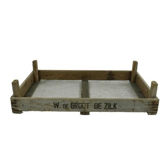 4A Brown Wooden Crate with Mesh | Length 75 centimeter | Width 50 centimeter | Height 17 centimeter | Per 2 crates
