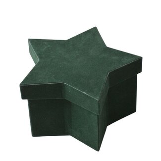 4A Hatbox Cadeaudoos Stervorm “Noelle” Kerst Decoratie | Kleur: Groen | Lengte 20.5 centimeter | Breedte 13 centimeter | Hoogte 12 centimeter | Kerst Decoratie | Per 4 dozen