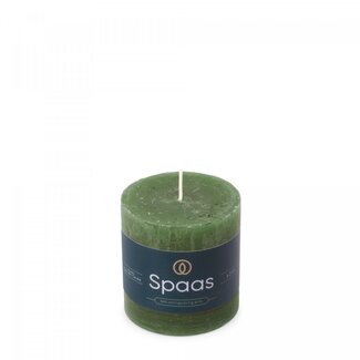 4A Rustieke Stompkaars | Kleur: Donkergroen | Diameter 7 centimeter | Hoogte 7 centimeter | Kerst Decoratie | Per 8 kaarsen