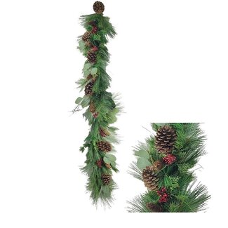 4A Kerst Decoratie Guirlande met Dennenappel | Kleur: Groen | Lengte 160 centimeter | Kerst Decoratie | Per guirlande