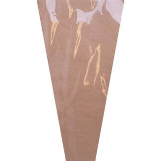 4A Hellbraune Kraft Blumenhüllen mit transparenter Folie OPP35 "Pure" | Länge 60 centimeter | Breite 30 centimeter | Höhe 10 centimeter | Pro 50 Hüllen