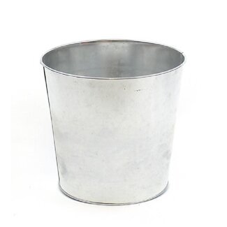 4A Silver-coloured Zinc Flowerpot Plant Pot | Diameter 22.5 centimeter | Height 21 centimeter | Per 6 flower pots