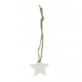 4A Hanger Ster Kerst Decoratie | Kleur: Natuurlijk Wit | Diameter ster 3.5 centimeter | Inohoud 36 hangers | Kerst Decoratie | Per doos