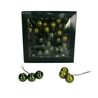 4A Pearl Green Christmas Bauble Pick | Christmas Decoration | Diameter bauble 25 millimeter | Contents 144 bauble picks | Per box