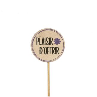 4A Bijsteker “Plaisir d'offrir” | Kleur: Lichtbruin | Diameter 6 centimeter | Lengte bijsteker ± 50 centimeter | Kerst Decoratie | Per 25 bijstekers