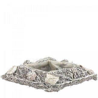 4A Twijg Bloempot Plantenbak | Kleur: Grijs | Lengte 45 centimeter | Breedte 23 centimeter | Hoogte 8 centimeter | Per 2 plantenbakken