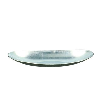 4A Ovalen Kunststof Melamine Schaal | Kleur: Zilverkleurig | Lengte 40 centimeter | Breedte 17 centimeter | Hoogte 6 centimeter | Kerst Decoratie | Per 12 schalen