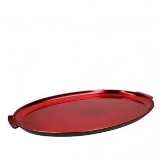 4A Kunststof Melamine Dienblad Tray | Kleur: Rood | Kerst Decoratie | Lengte 38 centimeter | Breedte 31 centimeter | Hoogte 2 centimeter | Per 6 dienbladen