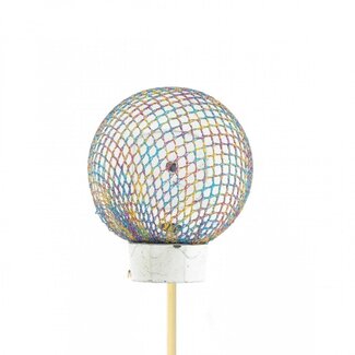 4A Kerstbal Bijsteker “Franklin” | Kleur: Zilver | Kerst Decoratie | Diameter kerstbal 6 centimeter | Lengte bijsteker ± 50 centimeter | Per 25 bijstekers