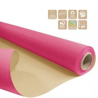 4A Beidseitig Altrosa Papier auf Rolle | Naturbraunes Papier | Breite 80 centimeter | Länge 50 meter | 60 gram/m2 | Pro Rolle