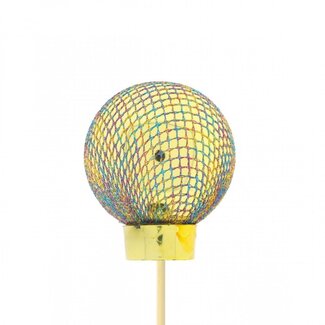 4A Gold-coloured Mixed Colours Christmas bauble “Franklin” | Christmas Decoration | Diameter bauble 6 centimetre | Length pick ± 50 centimetre | Per 25 picks