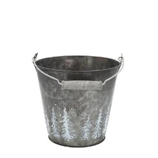 4A Grey Zinc Pohon Bucket | Christmas Decoration | Diameter 13 centimeter | Height 12 centimeter | Per 12 little buckets