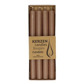 4A Rustieke Tafelkaars | Kleur: Bruin | Diameter 2.2 centimeter | Lengte 25 centimeter | Kerst Decoratie | Per 4 kaarsen