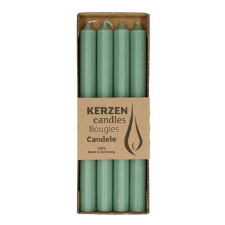 4A Rustieke Tafelkaars | Kleur: Grijsgroen | Diameter 2.2 centimeter | Lengte 25 centimeter | Kerst Decoratie | Per 4 kaarsen