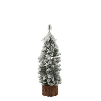 4A Kerstboom met Sneeuw Pinea | Kleur: Groen Wit | Diameter 8 centimeter | Hoogte 25 centimeter | Per 12 kerstbomen