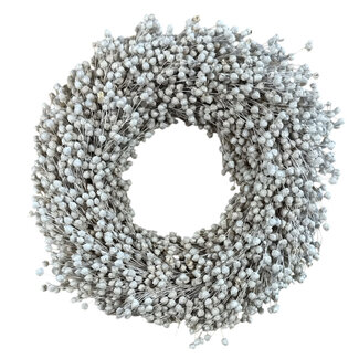 Dutch Dried Vlaskrans | Kleur: Wit | Ø 30 centimeter | Per krans