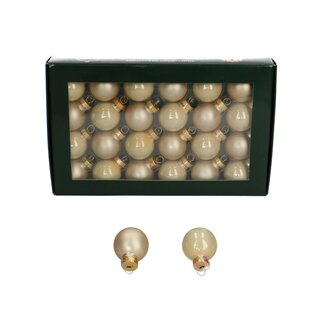 4A Boules de Noël couleur champagne | Boules brillantes et mates | Diamètre 25 millimeter | Par 24 boules de Noël