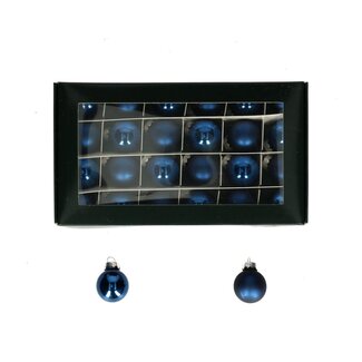 4A Blue Christmas baubles | Shiny and Matte baubles | Diameter 25 millimeter | Per 24 Christmas baubles