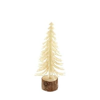 4A Kerstboom | Kleur: Crèmekleurig | Kerst Decoratie | Diameter 8 centimeter | Hoogte 19 centimeter | Per 16 kerstboompjes