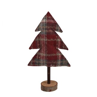4A Roter Weihnachtsbaum mit Rautenmuster | Weihnachtsdekoration | Länge 15 centimeter | Breite 5.5 centimeter | Höhe 28 centimeter | Pro 6 Weihnachtsbäumchen