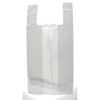 4A Natural White Plastic T-shirt Bags | Width 40 - 20 centimetre | Length 80 centimetre | Per 250 bags