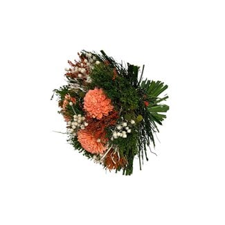 MyFlowers Boeket Droogbloemen “Sevilla Salmon” | Lengte ± 20 centimeter | Met zalmkleurige en witte bloemen | Per boeket