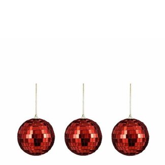 4A Rote Spiegel Weihnachtskugeln | Weihnachtsdekoration | Durchmesser 8 centimeter | Pro 3 Weihnachtskugeln