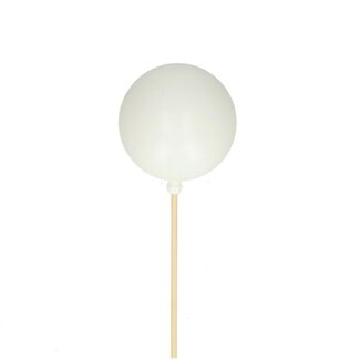 4A Matte Kerstbal Bijsteker | Kleur: Naturel Wit | Kerst Decoratie | Lengte bijsteker ± 50 centimeter | Diameter kerstbal 6 centimeter | Per 25 bijstekers