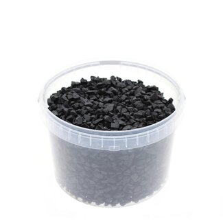 4A Fijne Steentjes in Herbruikbare Emmer | Kleur: Zwart | Diameter 9 - 13 millimeter | Inhoud 3 liter | Per emmer