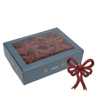 4A Strikken | Kleur: Rood | Kerst Decoratie | Lengte 13 centimeter | Breedte 11 centimeter | Per 12 strikken