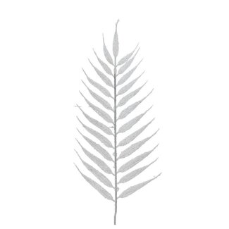 4A Natural White Glitter Leaf | Christmas Decoration | Length 42 centimeter | Per 4 leaves